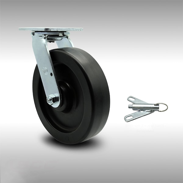 8 Inch SS Polyolefin Swivel Caster with Ball Bearing and Swivel Lock SCC